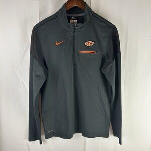 Oklahoma‎ State Cowboys OSU Nike 1/4 Zip Gray Pullover Size Small 32866X-OC5